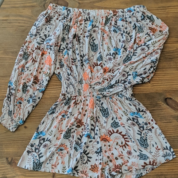 Free People Pants - FREE PEOPLE Off the Shoulder Floral Romper